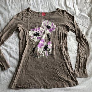 Girls Flowered Long Sleeve Shirt